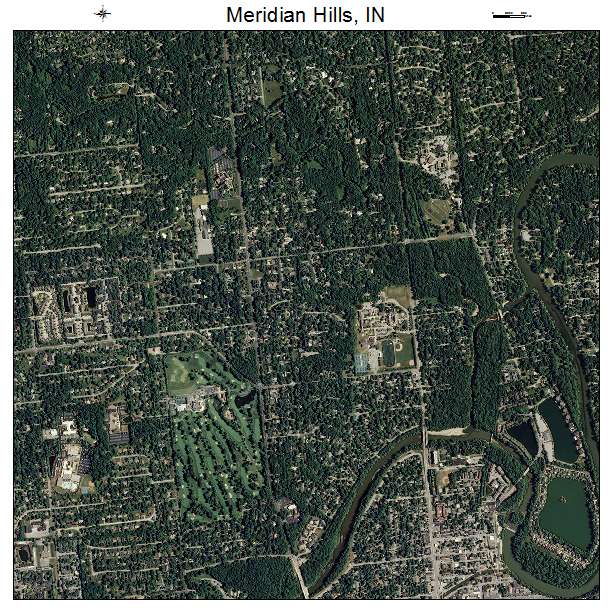 Meridian Hills, IN air photo map