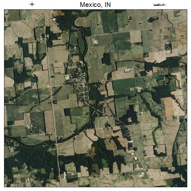 Mexico, IN air photo map