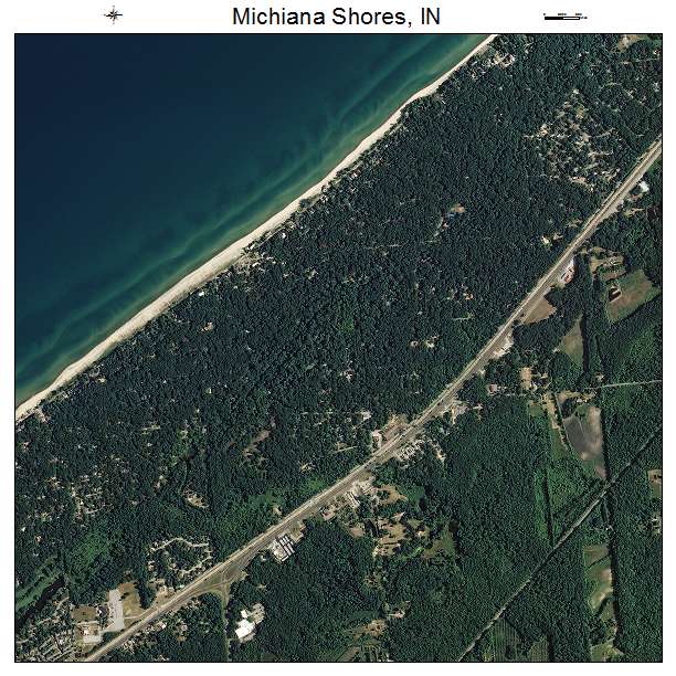 Michiana Shores, IN air photo map