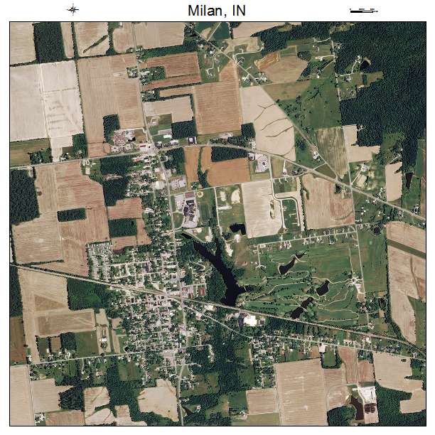 Milan, IN air photo map
