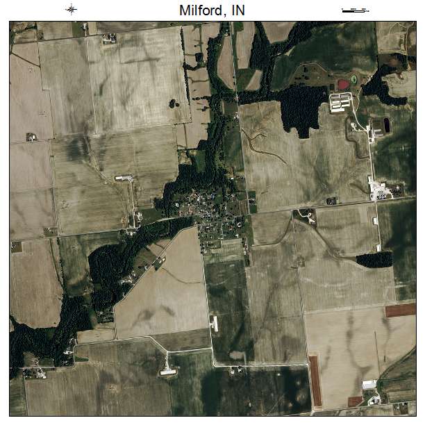 Milford, IN air photo map