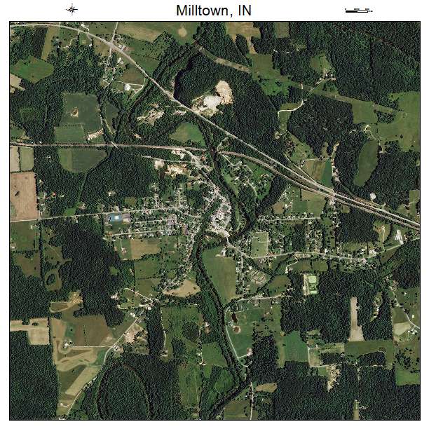 Milltown, IN air photo map