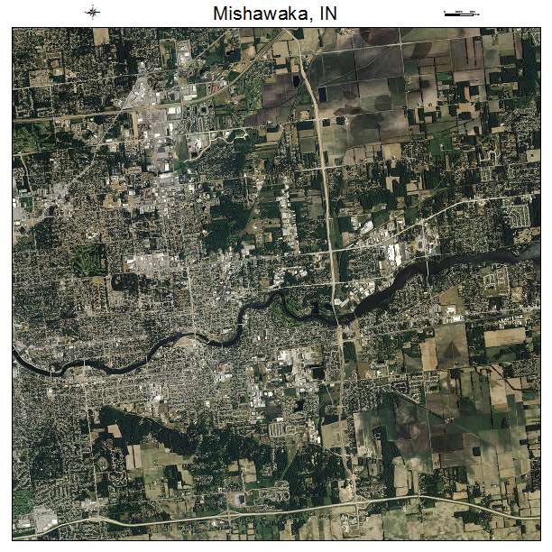 Mishawaka, IN air photo map