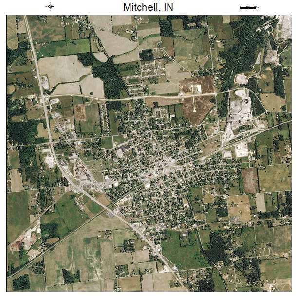Mitchell, IN air photo map