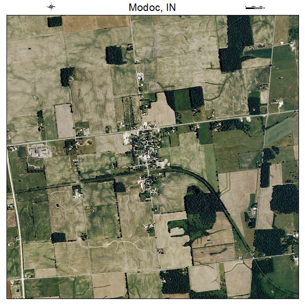 Modoc, IN air photo map