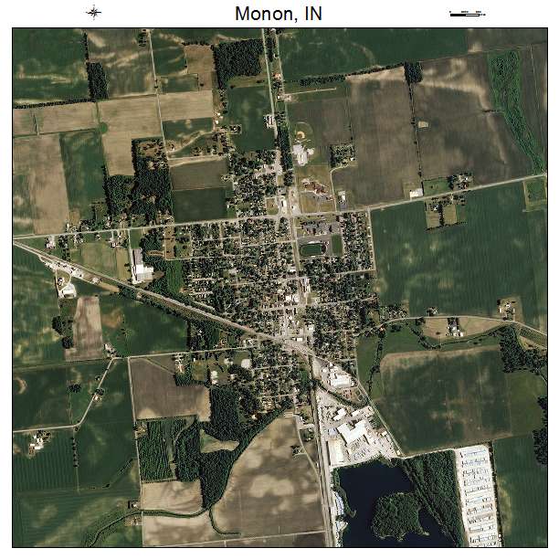 Monon, IN air photo map