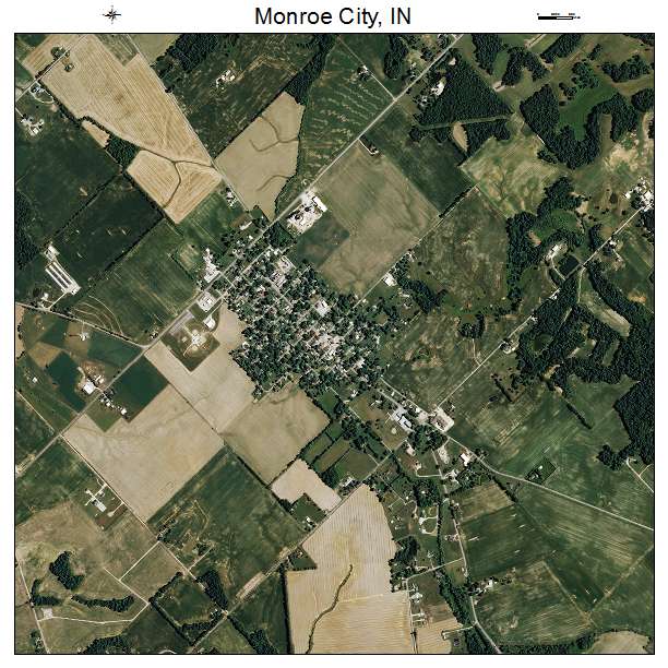 Monroe City, IN air photo map