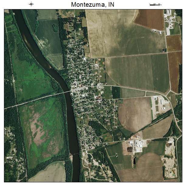 Montezuma, IN air photo map
