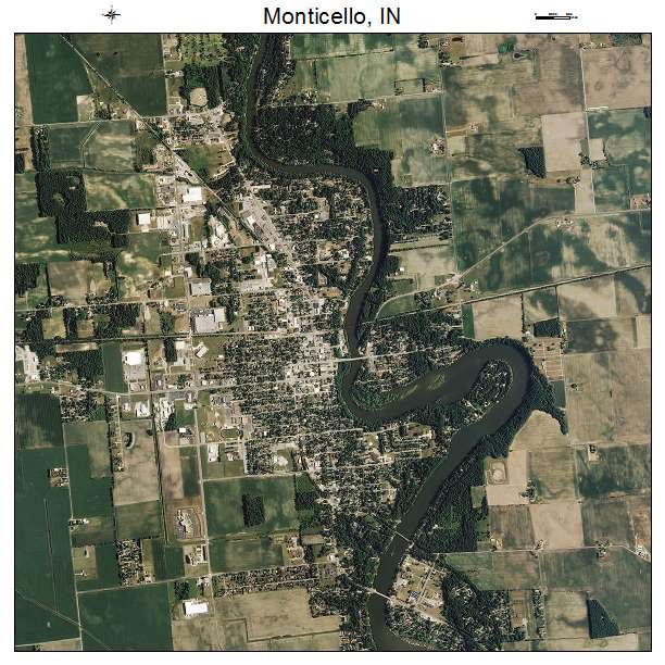 Monticello, IN air photo map