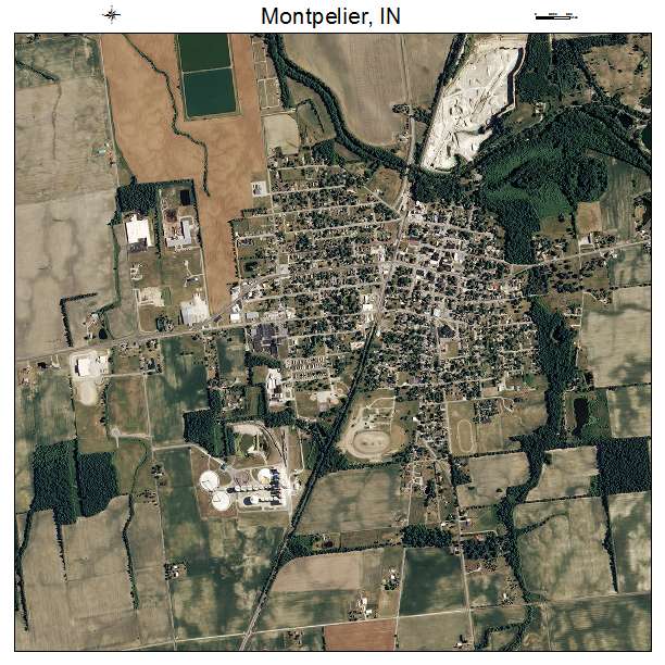 Montpelier, IN air photo map