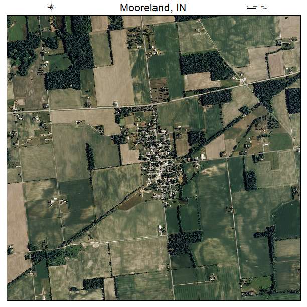 Mooreland, IN air photo map
