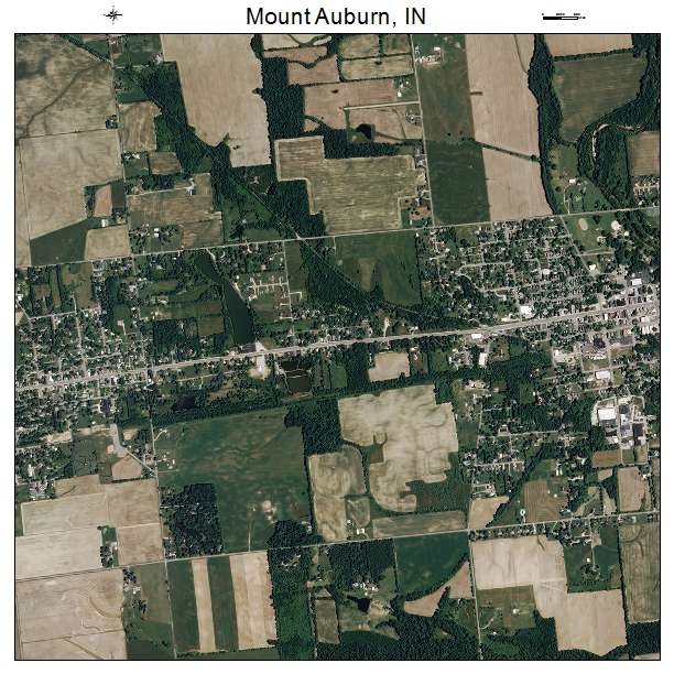 Mount Auburn, IN air photo map