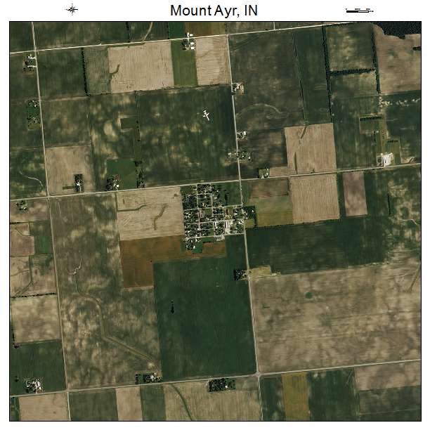 Mount Ayr, IN air photo map