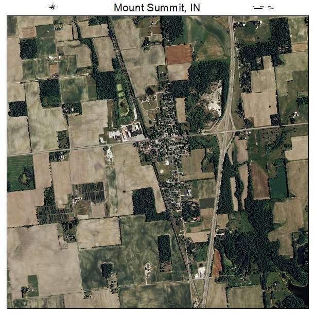 Mount Summit, IN air photo map