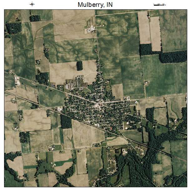 Mulberry, IN air photo map