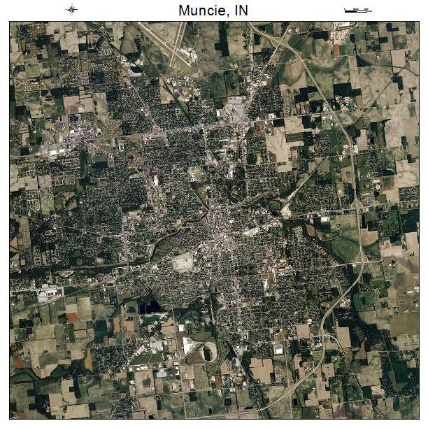Muncie, IN air photo map