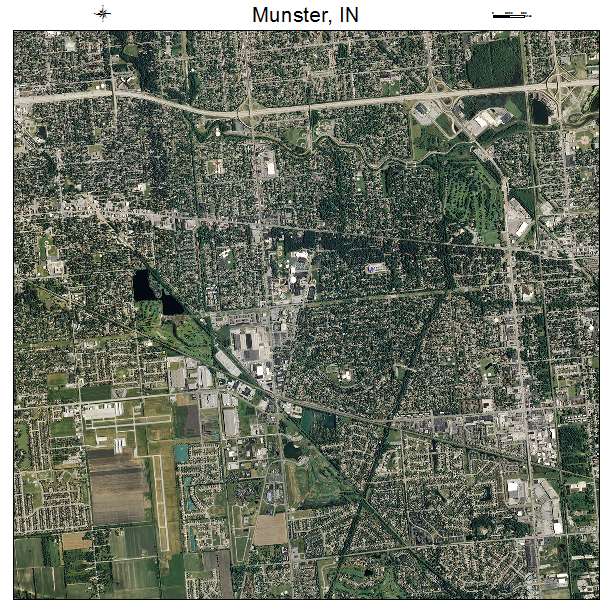 Munster, IN air photo map