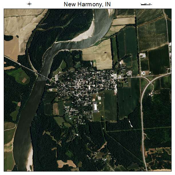 New Harmony, IN air photo map