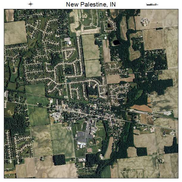 New Palestine, IN air photo map