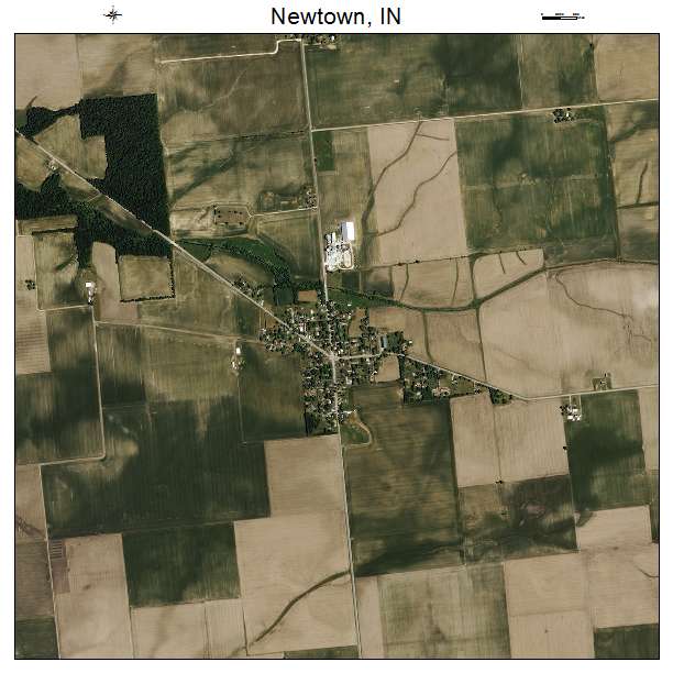 Newtown, IN air photo map