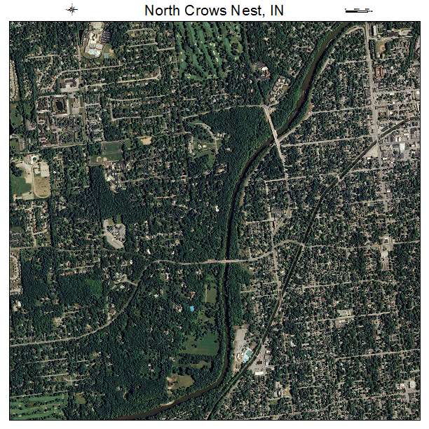 North Crows Nest, IN air photo map