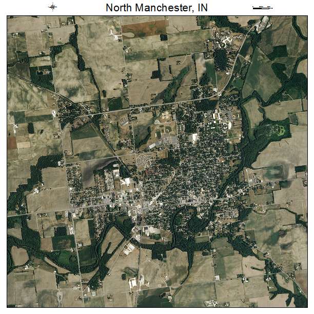 North Manchester, IN air photo map