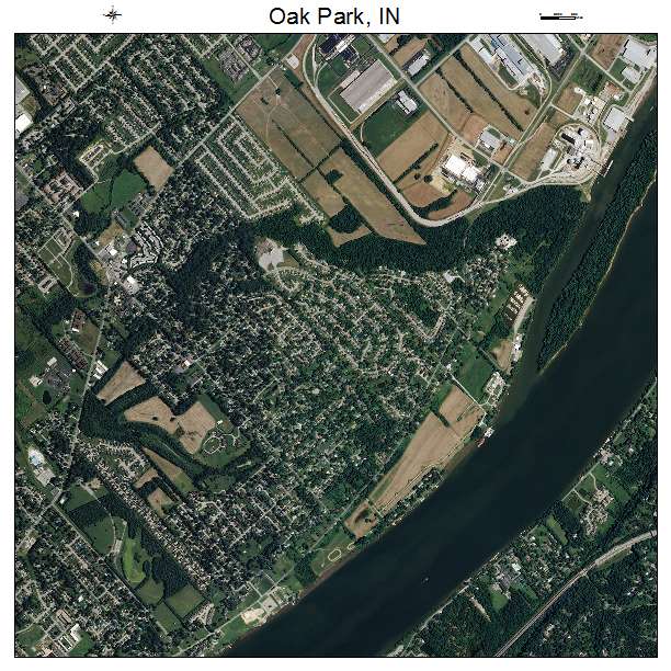 Oak Park, IN air photo map
