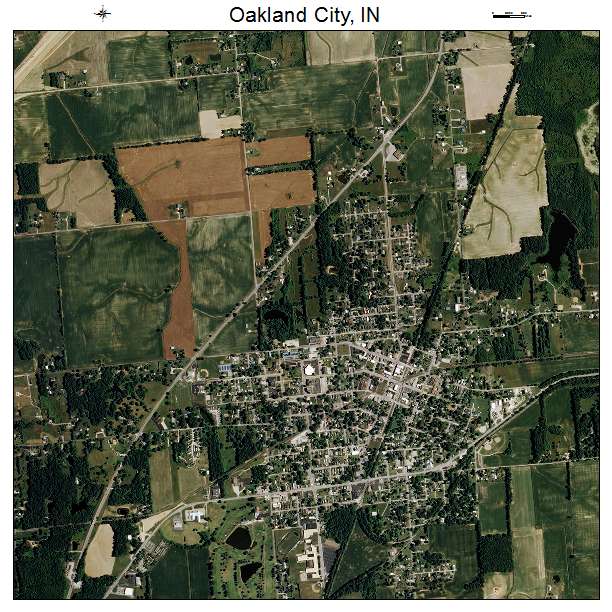 Oakland City, IN air photo map