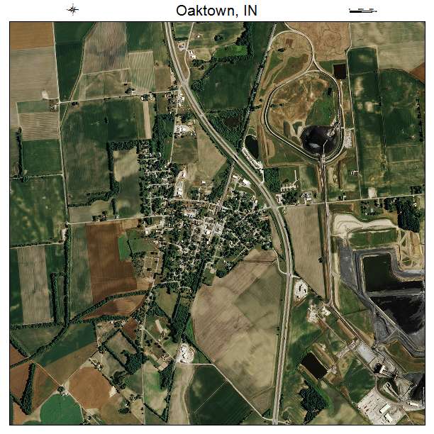 Oaktown, IN air photo map