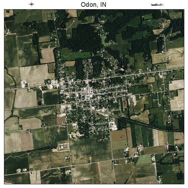 Odon, IN air photo map