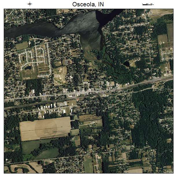 Osceola, IN air photo map