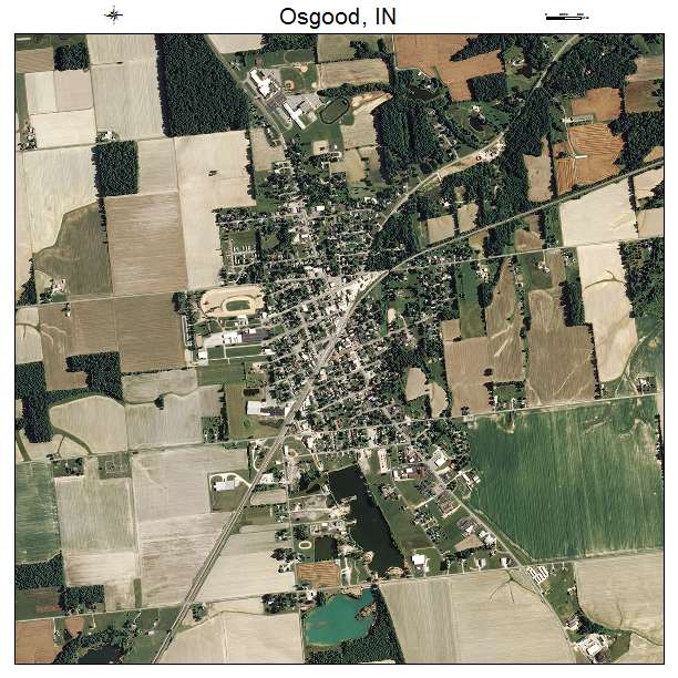 Osgood, IN air photo map