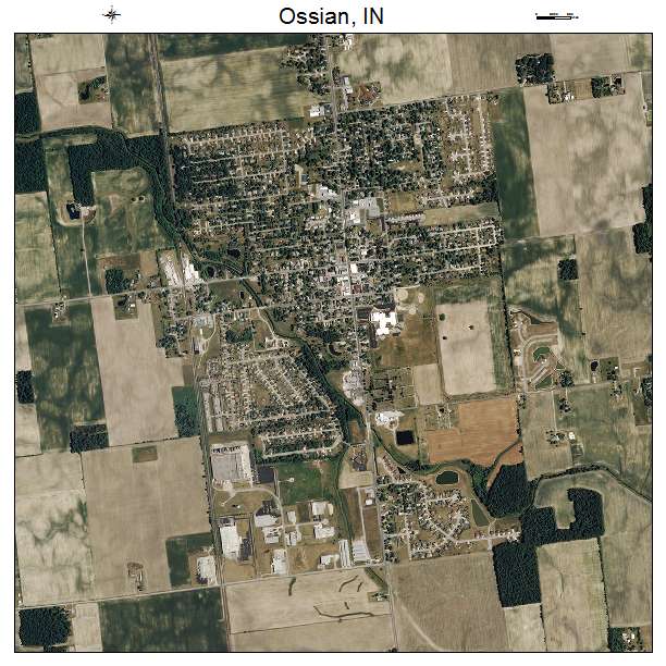 Ossian, IN air photo map