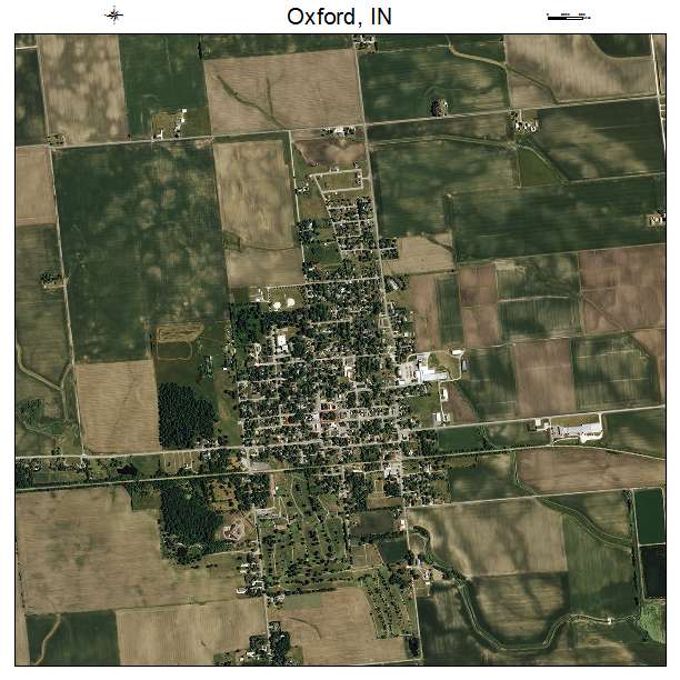 Oxford, IN air photo map