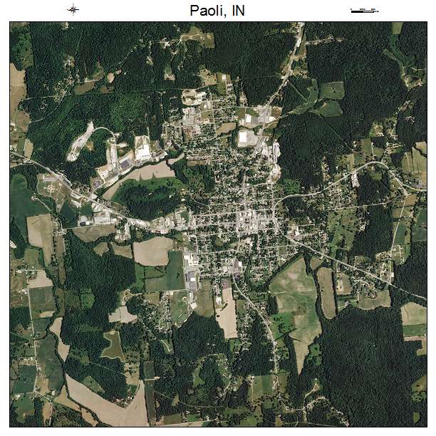 Paoli, IN air photo map