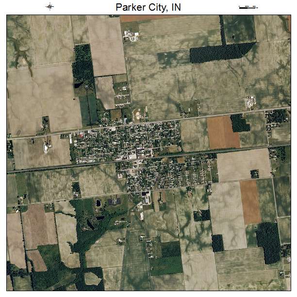 Parker City, IN air photo map