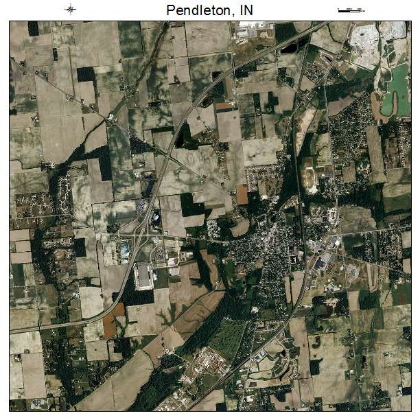 Pendleton, IN air photo map