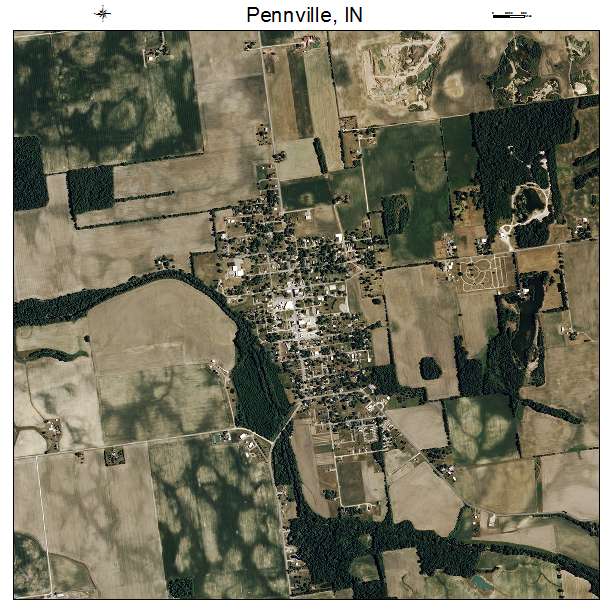 Pennville, IN air photo map