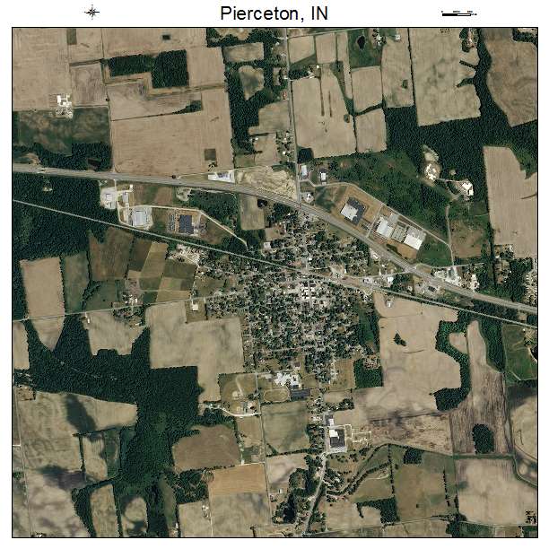 Pierceton, IN air photo map