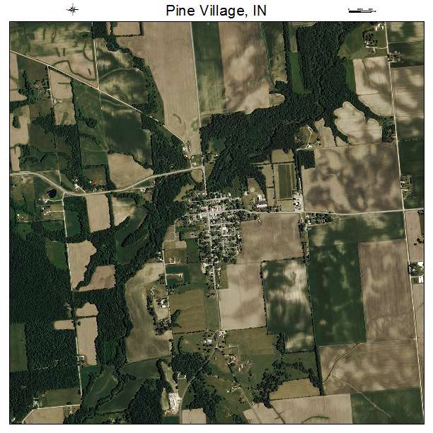 Pine Village, IN air photo map