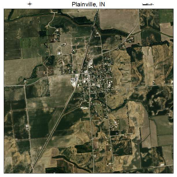Plainville, IN air photo map