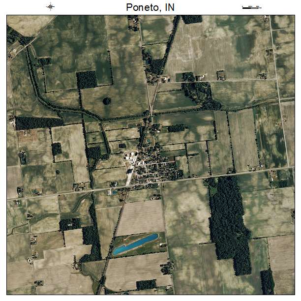 Poneto, IN air photo map