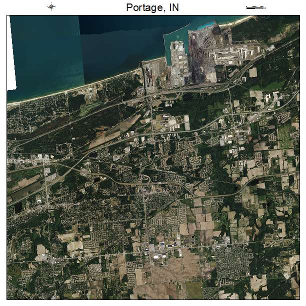 Portage, IN air photo map