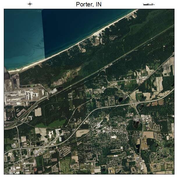 Porter, IN air photo map