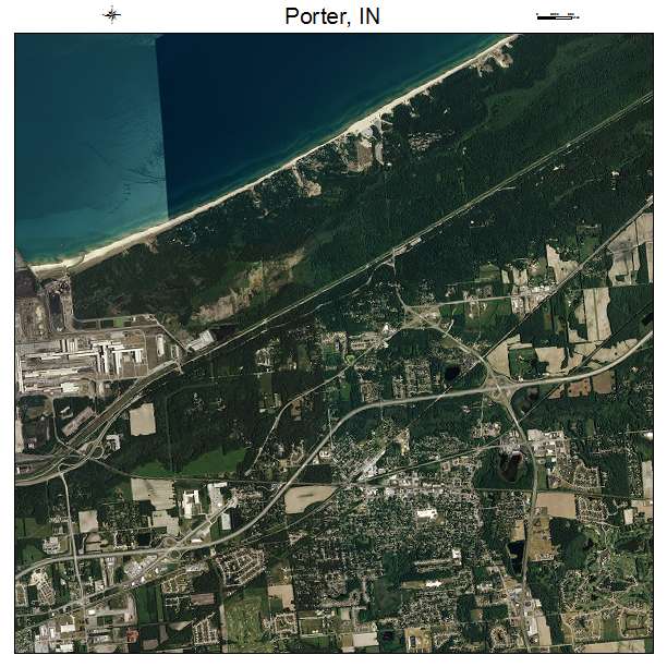 Porter, IN air photo map