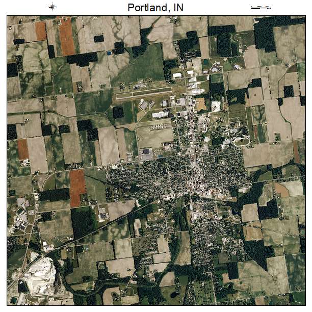 Portland, IN air photo map