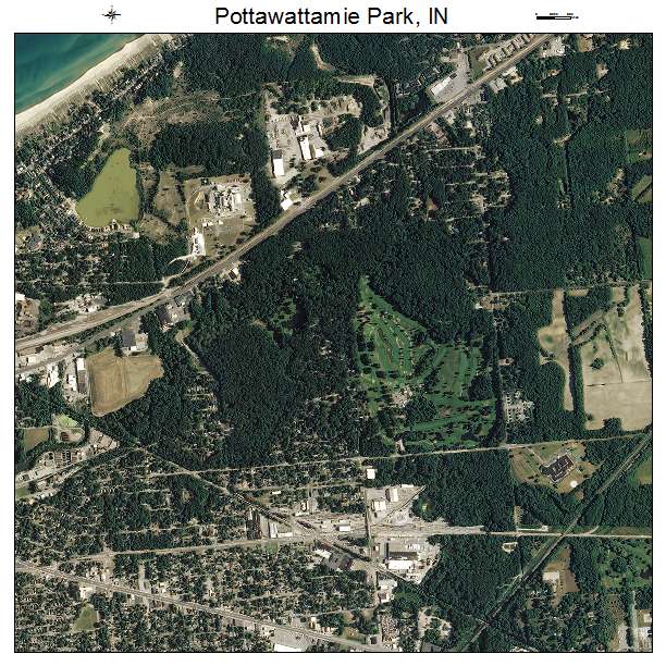 Pottawattamie Park, IN air photo map