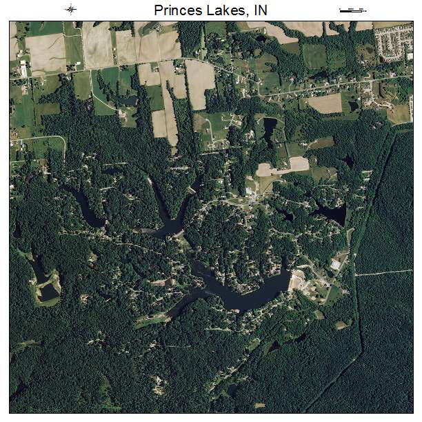 Princes Lakes, IN air photo map