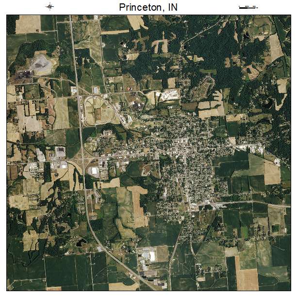 Princeton, IN air photo map