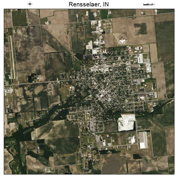 Rensselaer, IN air photo map